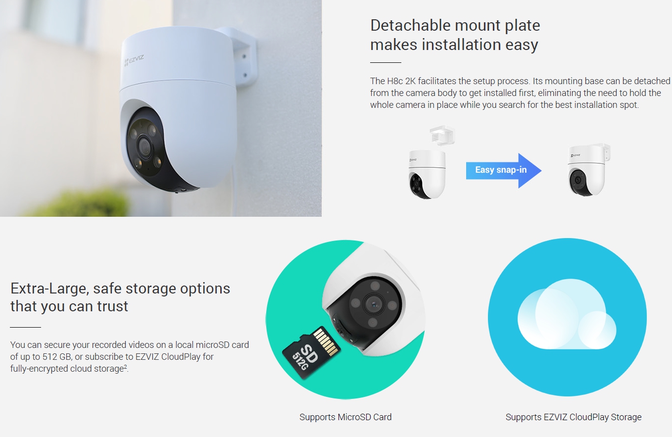 4MP WLAN PTZ Kamera WiFi Netzwerkkamera IP66 PTZ Domekamera Mikro LS MicroSD-Speicherplatz