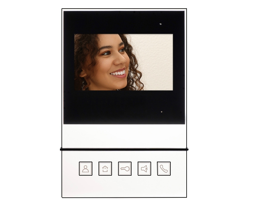 Zusatzmonitor weitere 4,3zoll Monitor mit 5-Sensortasten in Weiss zum Villa Kamera Türsprechanlage