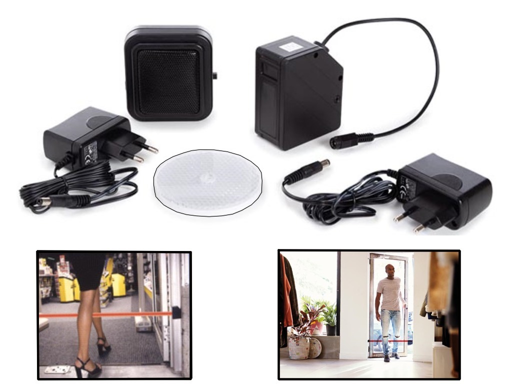 Lichtschranke_Laden_Eingang_91-786-00275_2024 Lichtschranke mit Lautsprecher Gong oder Sirene drahtlos