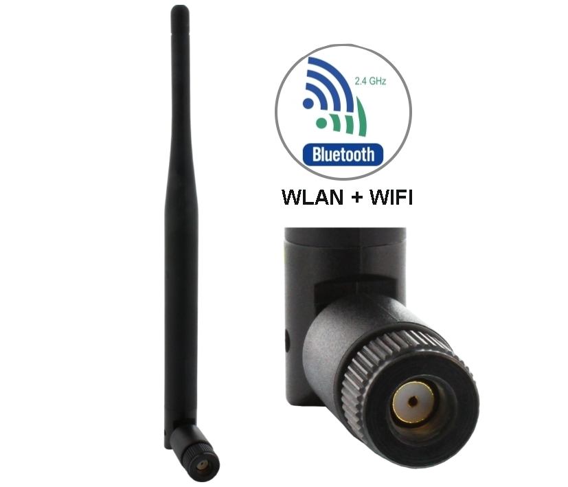 Antenne_SMA_REV_Stecker_WLAN_Bluetooth_ALL_78-375-00290 WLAN Antenne 2,4Ghz mit SMA-REV-Stecker auch für Bluetooth geeignet