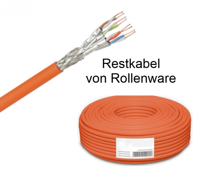 2,5m Patchkabel CAT7-A  - Rest aus Rollenware Orange Restposten