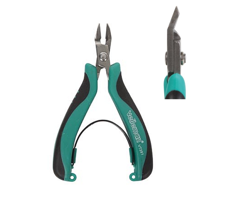 Mini_Seitenschneider_fuer_Platinen_97-905-00117_2022 Mini Seitenschneider 108mm Elektronikerzange Edelstahl leicht gewinkelt