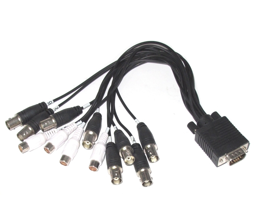 Kabelpeitsche_VGA_auf_BNC_Geovision_79-227-00830 Kabel BNC VGA Kabelpeitsche DVX08A für Geovision Kamerasteckplatinen 8xVideo-BNC 4xAudio-Cinch K1-8