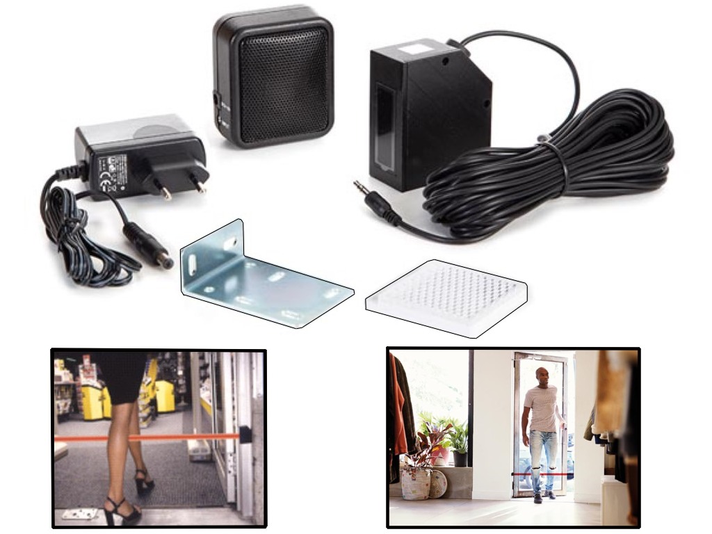 Lichtschranke_Laden_Eingang_91-786-00270_2024 Lichtschranke mit Lautsprecher Gong oder Sirene kabelgebunden