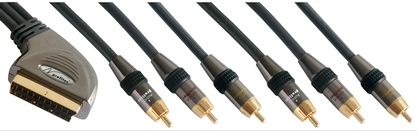 39-866-00300 Scartkabel 3m auf 6x Cinchstecker vergoldet