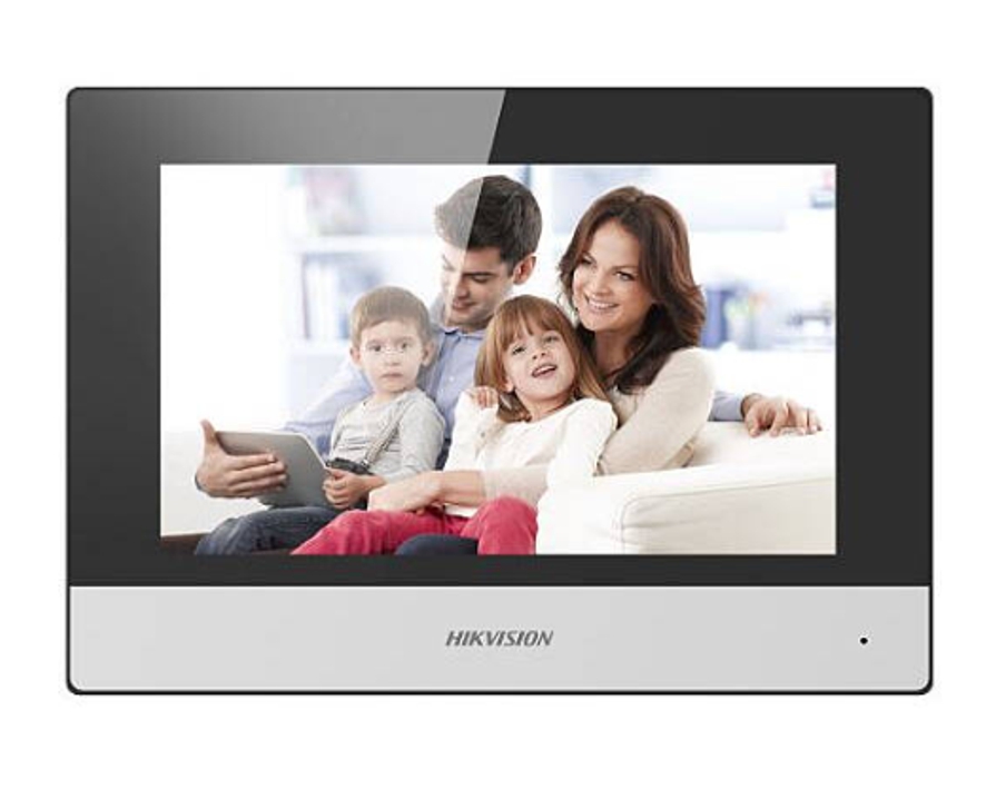 Türsprechsystem 1-Fam DS-KIS603-P mit 2MP Türstation 7zoll Monitor RFID Leser LAN PoE 12V WiFi APP