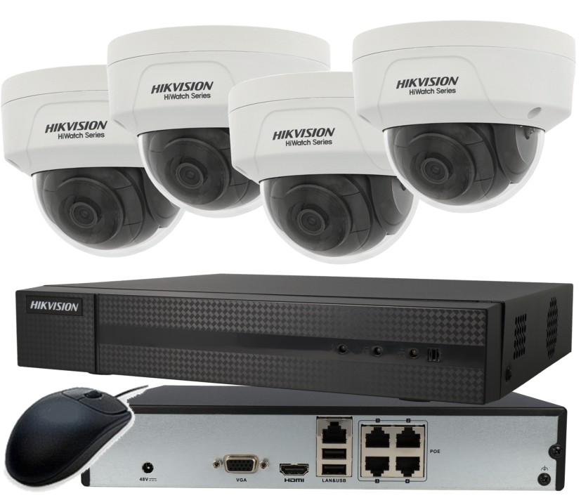 Kameraset 24D 1x Rekorder NVR mit 1TB HDD Maus und 4x Domekamera Kameraset 24D 1x Rekorder NVR mit 1TB HDD Maus und 4x Domekamera
