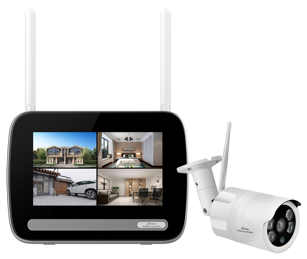 79-224-04330_Mutltifon_Security_V_B01_08-2023 Kameraset Multifon-V mit 7zoll Monitor und Funkkamera inkl APP für Handy