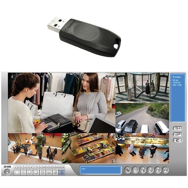 79-227-01540_GV-NVR-1K GV-NVR-1K = 1Kanal USB Dongle für 1x Fremdkamera zB AXIS Mobotix Onvif usw